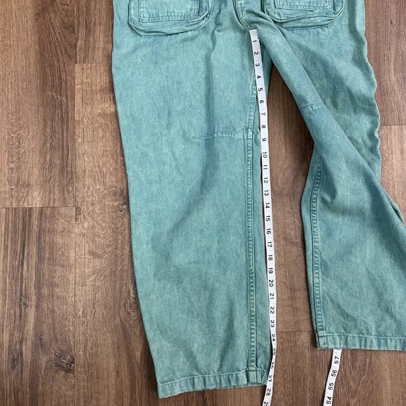 NEW Free People / We The Free / Geronimo Jean Jumpsuit Coverall Teal Green Sz M - Picture 10 of 16